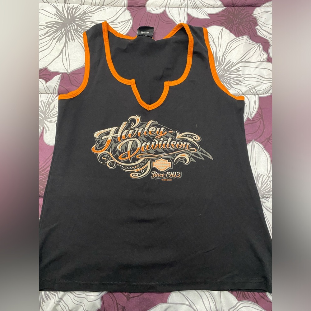 Harley-Davidson Orange and Black gem Tank